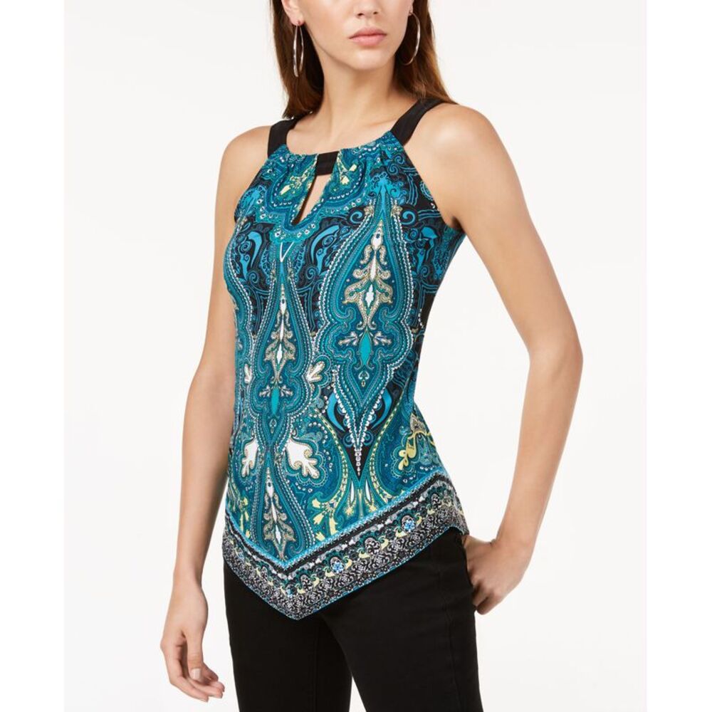 INC International Concepts Handkerchief Hem Halter Top